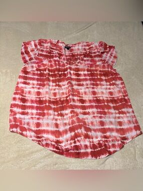 torrid Red and White Tie-Dye Cap Sleeve Blouse